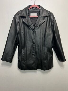 Wilson’s Leather Black 3 Button-Front Women's Jacket Size XL